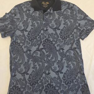 Tasso Elba Cotton Collection Printed Casual Formal T shirt Size M